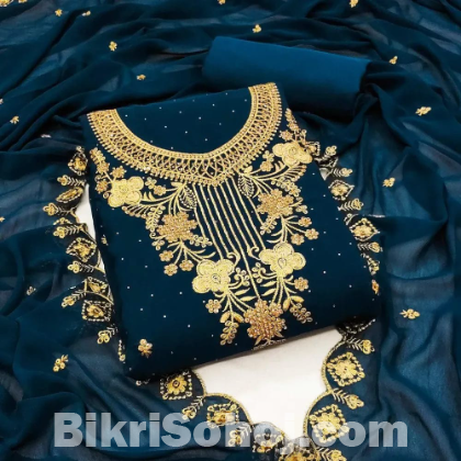 প্রিমিয়াম জর্জেট এমব্রয়ডারি থ্রি -পিস